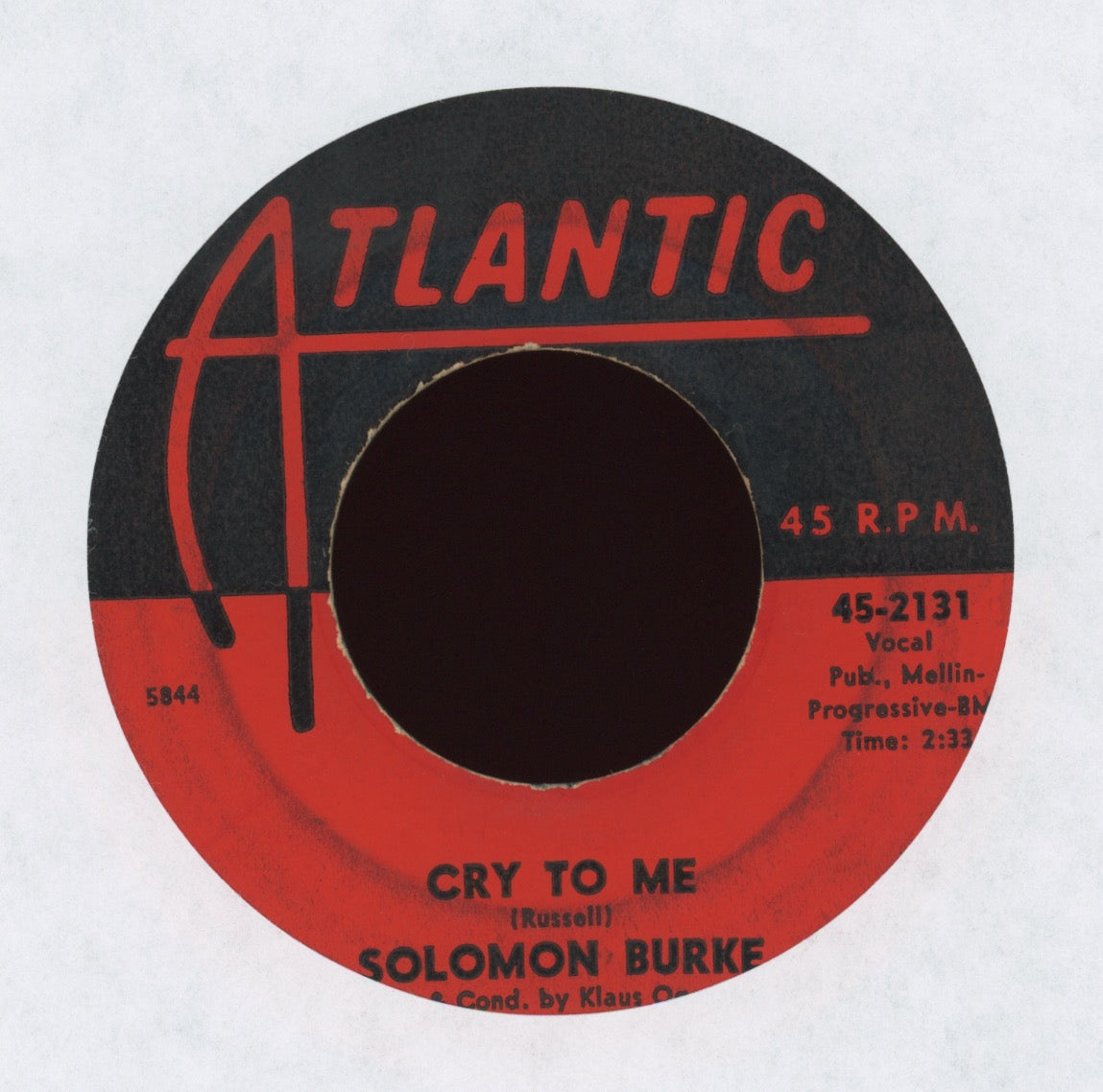 Solomon Burke - Cry To Me On Atlantic – Plaid Room Records