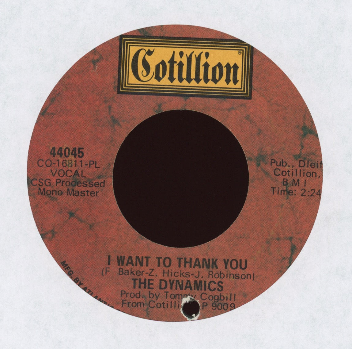 The Dynamics - I Want To Thank You on Cotillion