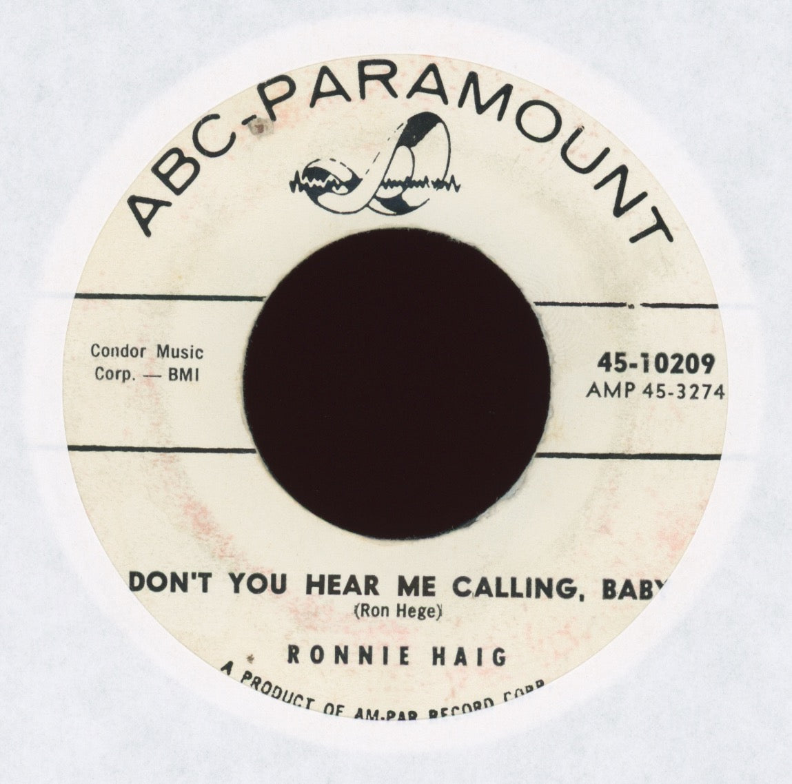 Ronnie Haig - Don't You Hear Me Calling, Baby on ABC Paramount Promo