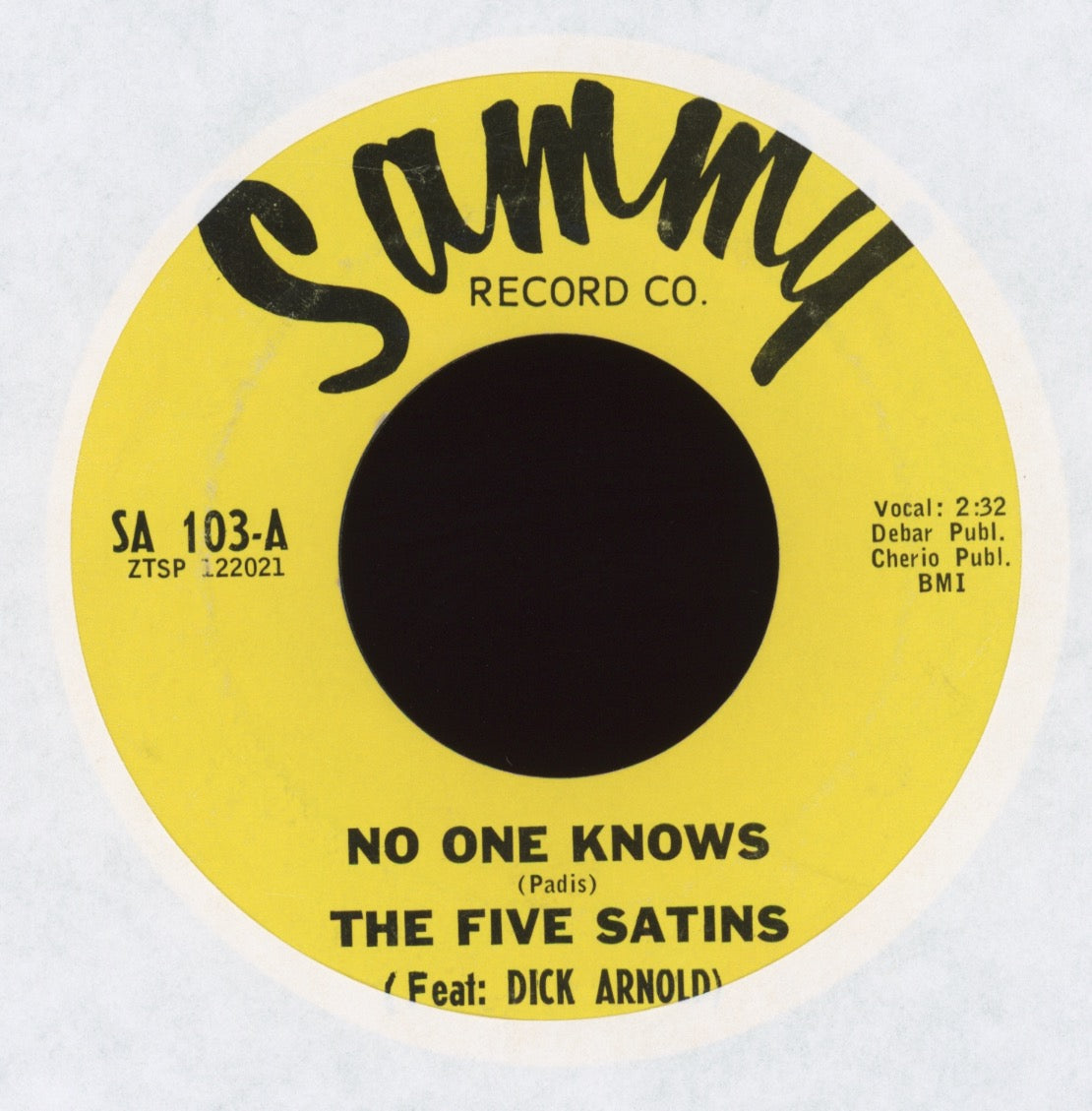 The Five Satins - No One Knows on Sammy