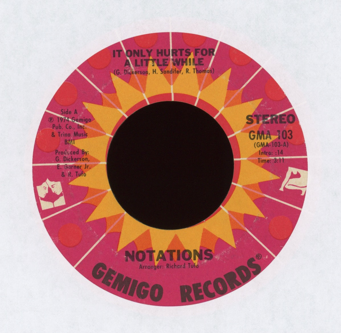 The Notations - It Only Hurts For A Little While on Gemigo Sweet Soul 45 Hear