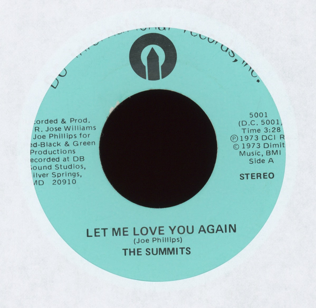 The Summits - Let Me Love You Again on DC International Sweet Soul 45