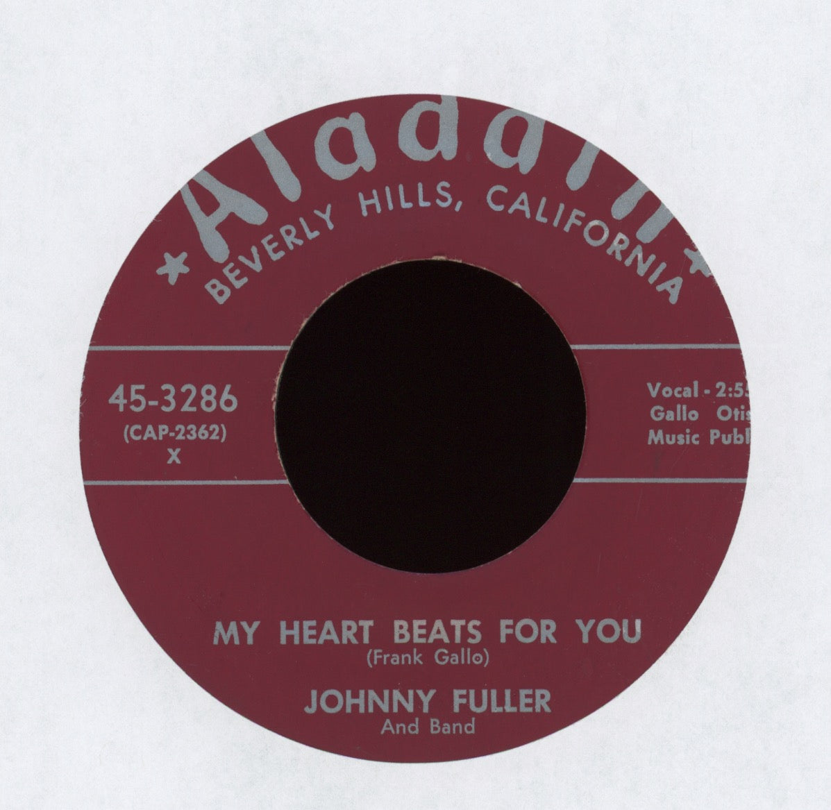 Johnny Fuller And Band - My Heart Beats for You on Aladdin