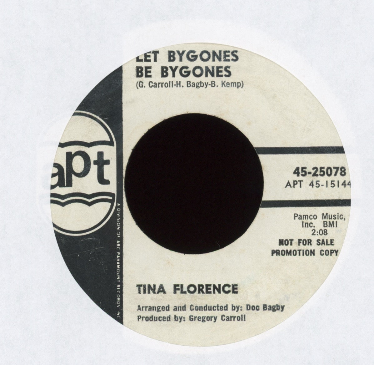 Tina Florence - Too Much For Me, Baby on APT Promo Northern Soul 45