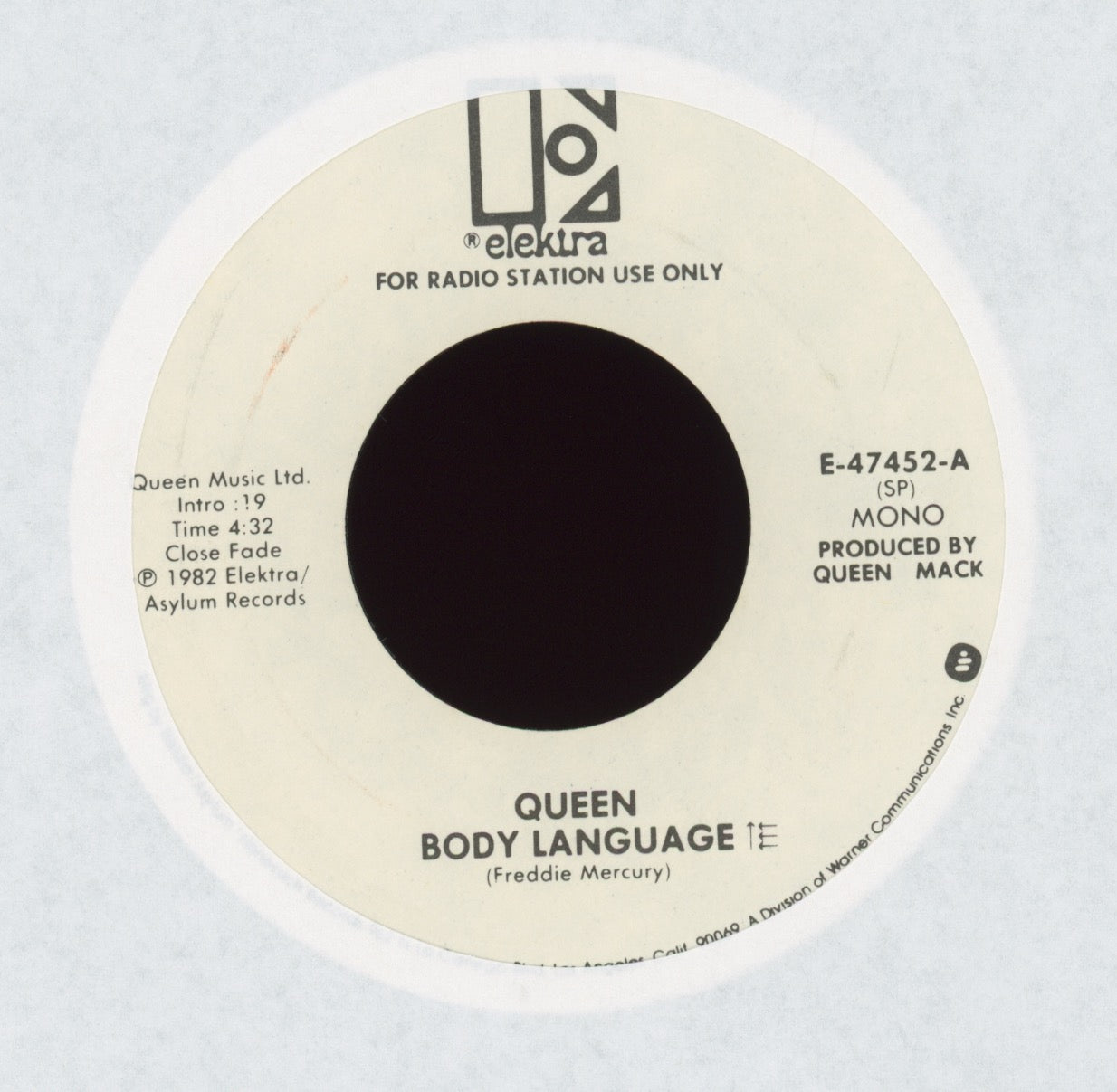 Queen - Body Language on Elektra Promo Rock 45