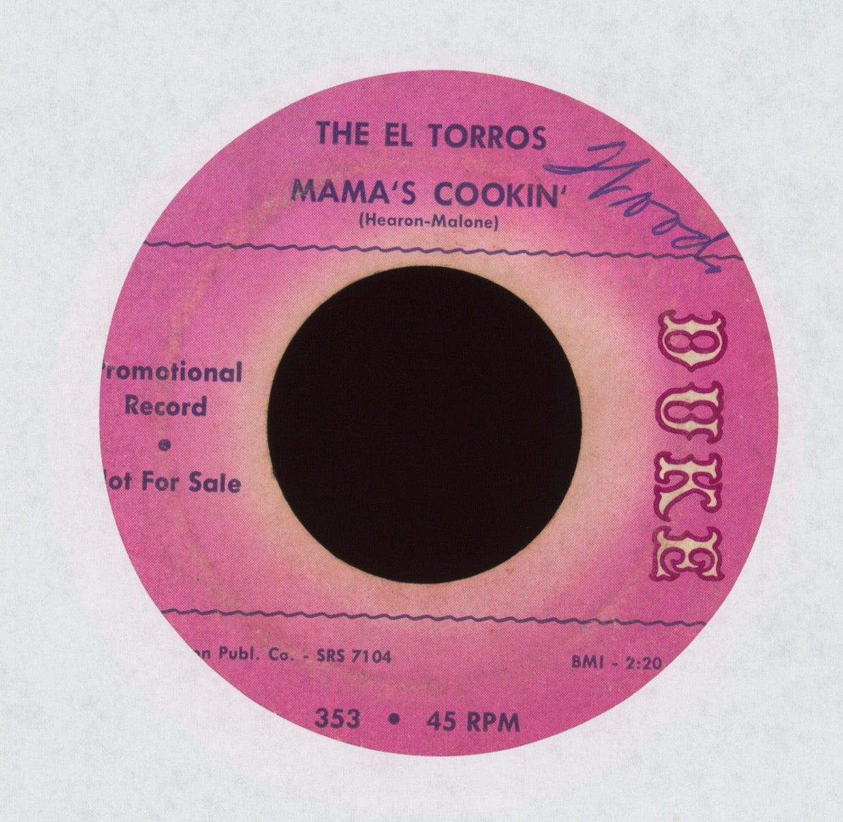 The El Torros - Doop Doop A Walla Walla on Duke Promo R&B 45