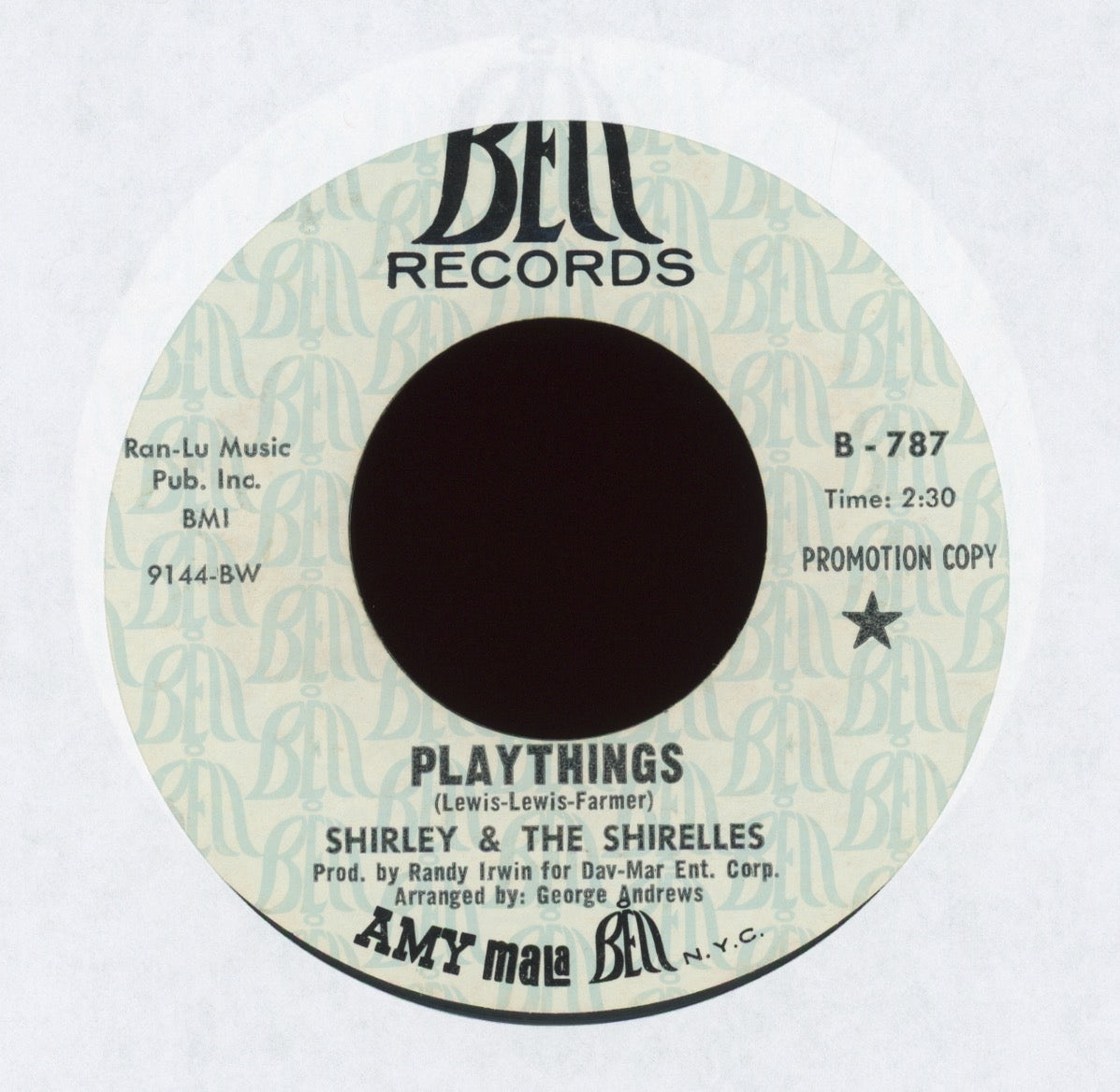 Shirley & The Shirelles - Playthings on Bell Promo Northern Soul 45