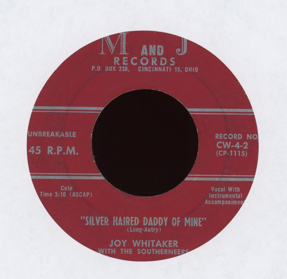 Joy Whitaker - Silver Haired Daddy Of Mine on M and J Country 45