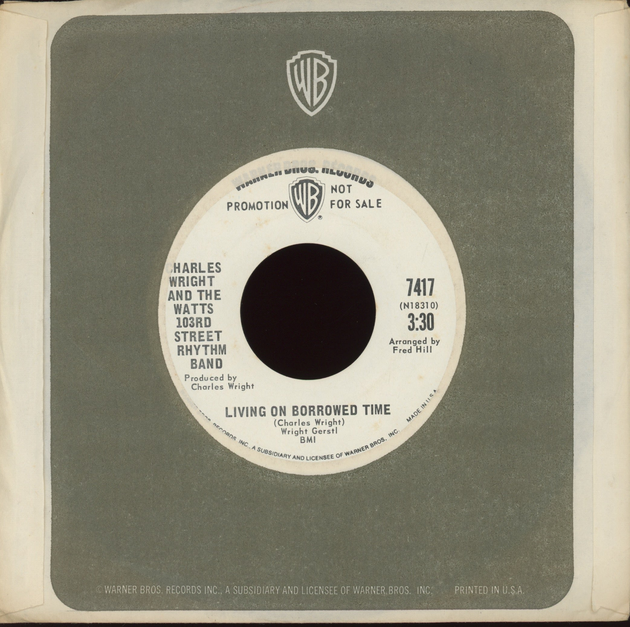 Charles Wright & The Watts 103rd St Rhythm Band - Express Yourself on WB Promo Funk 45 Hear