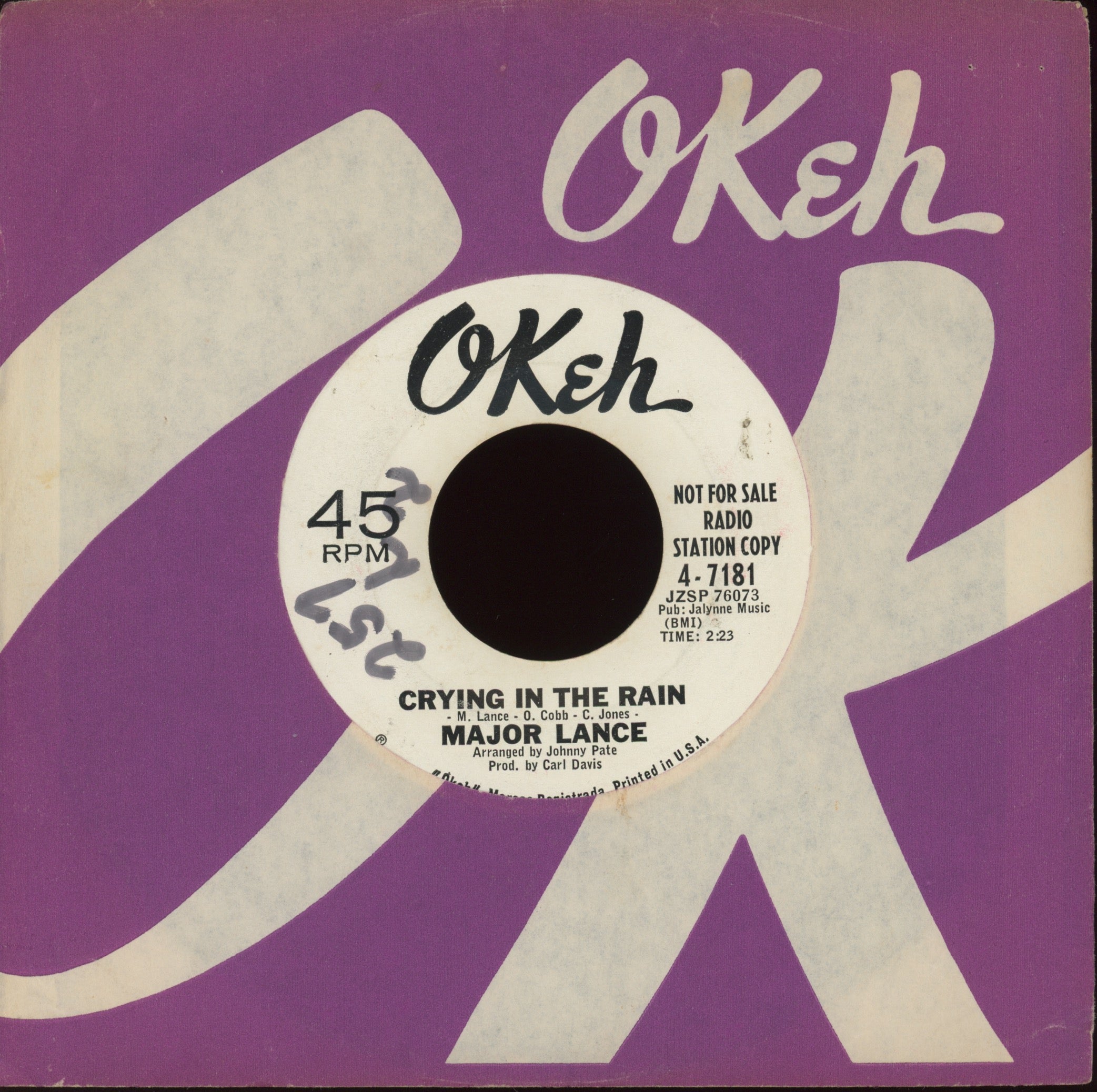 Major Lance - Hey Little Girl on Okeh Promo Northern Soul 45