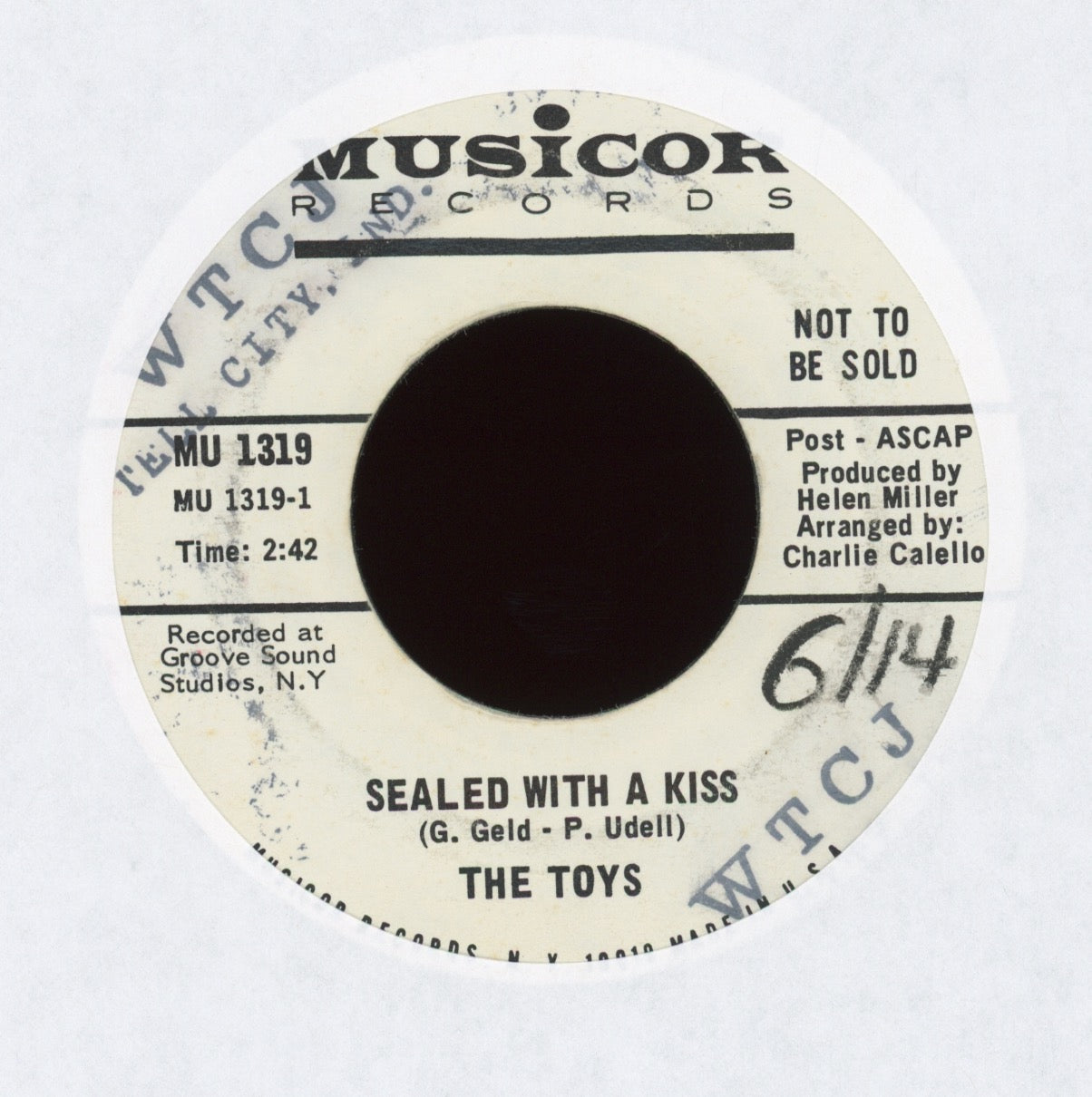 The Toys - Sealed With A Kiss on Musicor Promo Northern Soul 45