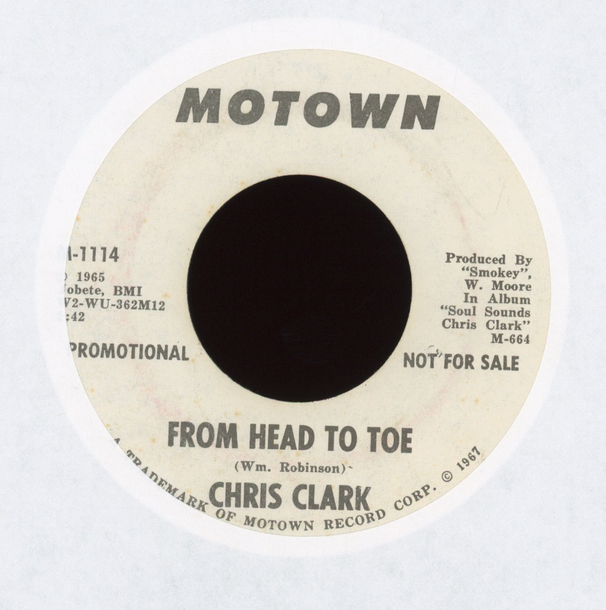 Chris Clark - From Head To Toe on Motown Promo Northern Soul 45