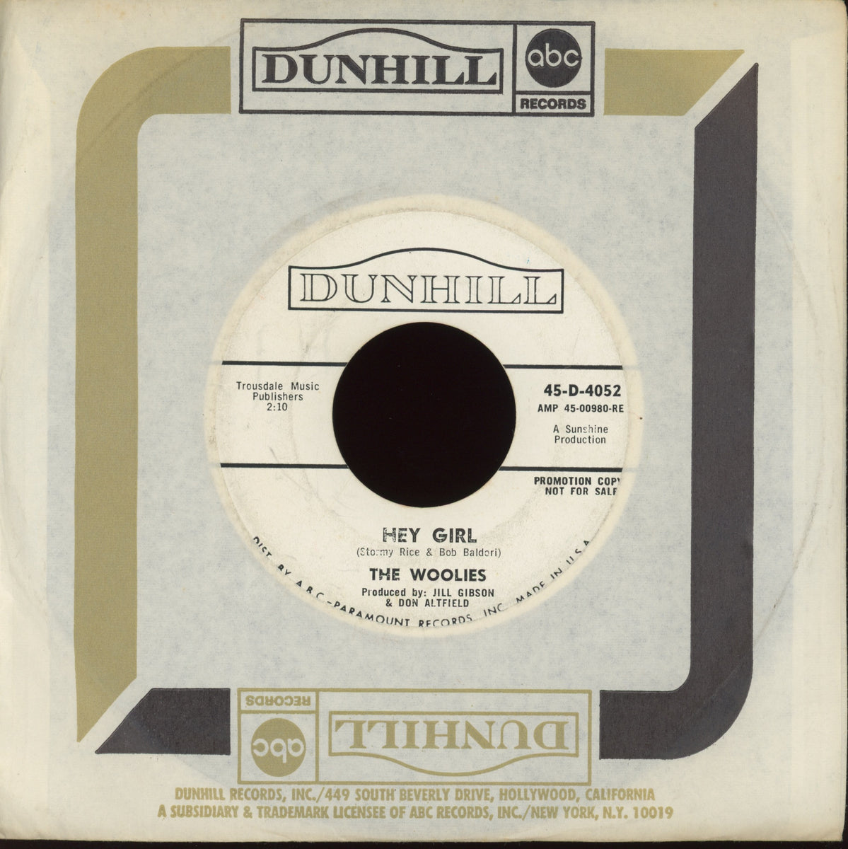 The Woolies - Who Do You Love on Dunhill Promo Garage 45 – Plaid Room ...