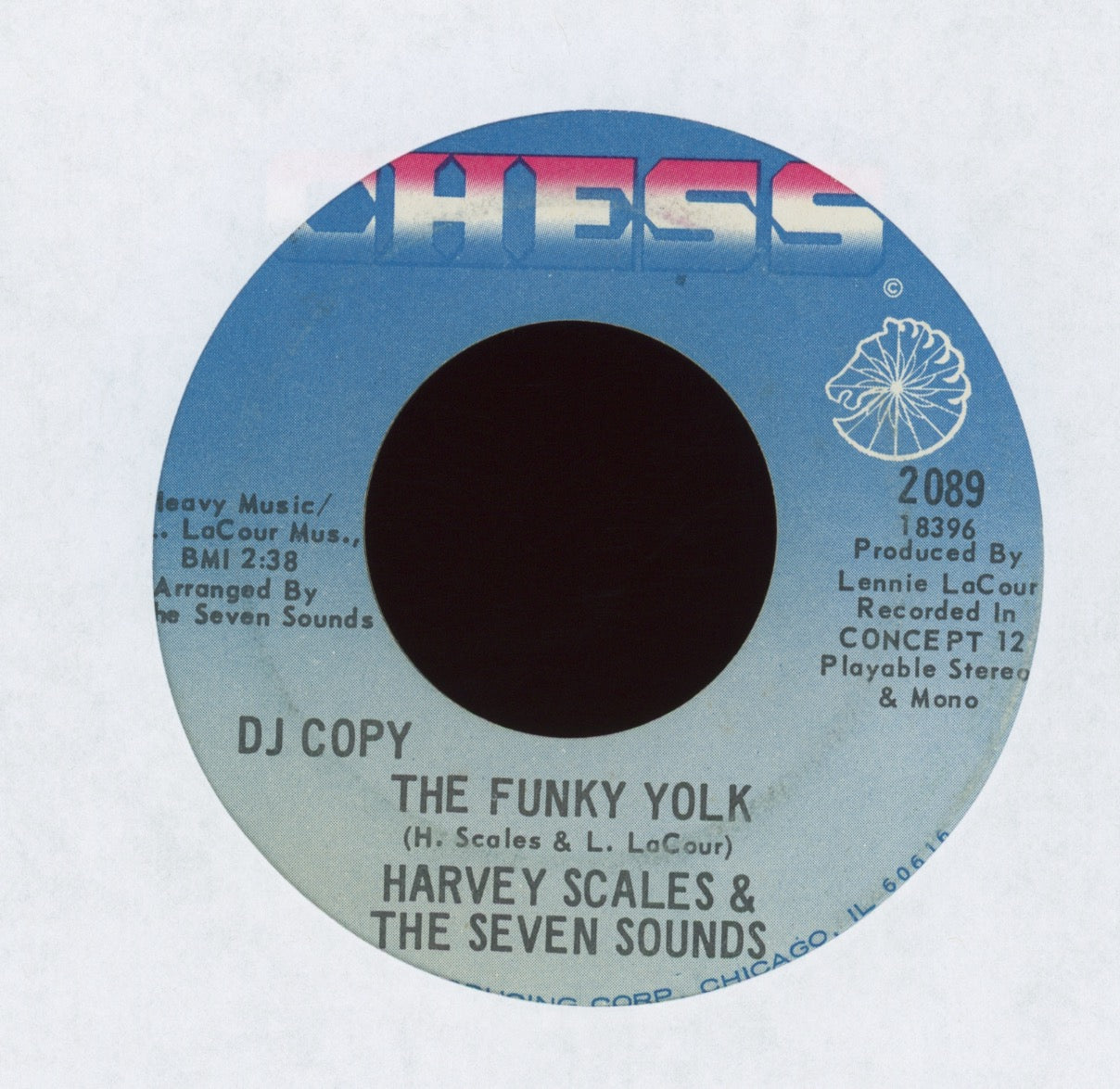 Harvey Scales & The Seven Sounds - The Yolk on Chess Promo Funk  45