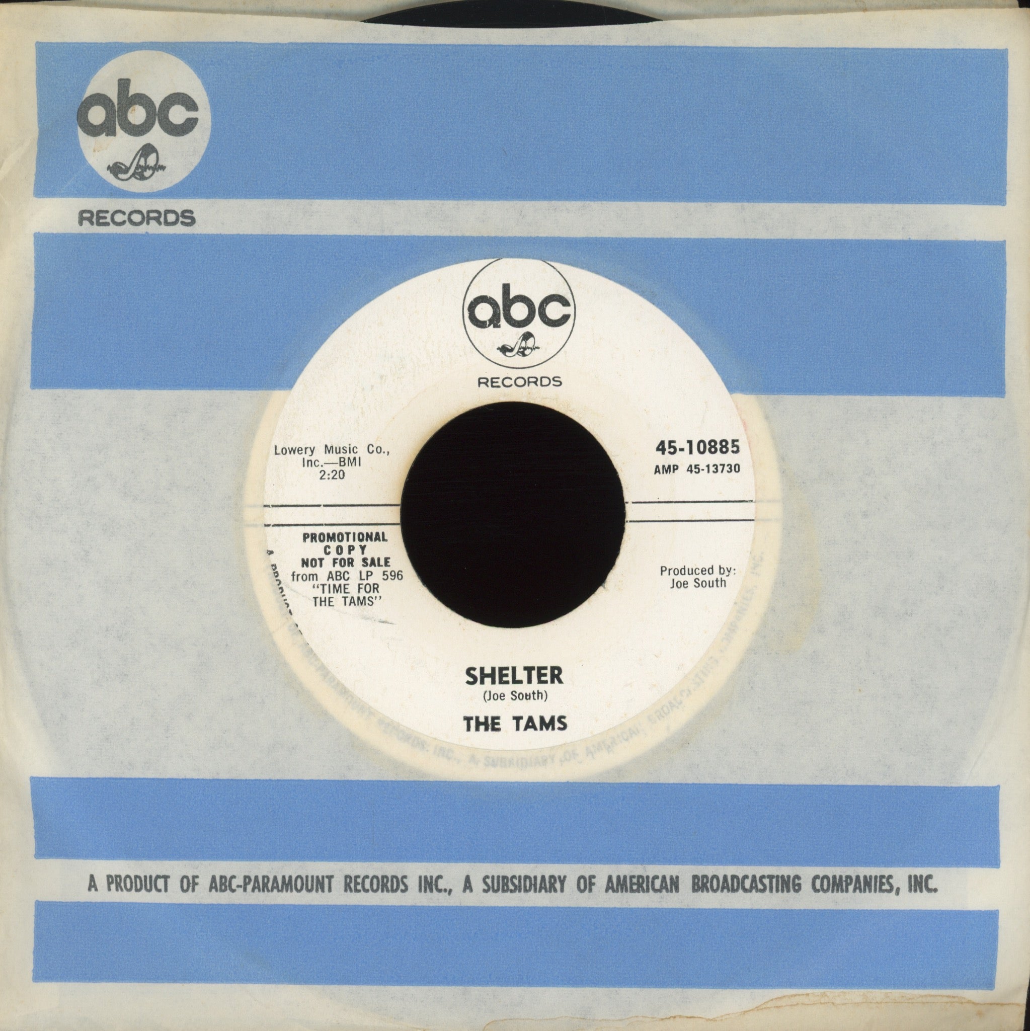 The Tams - Shelter on ABC Promo Northern Soul 45