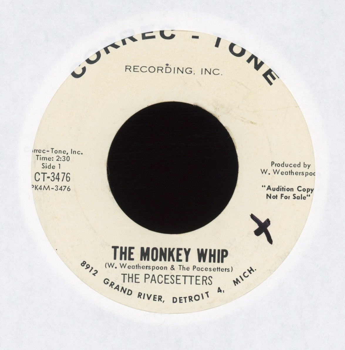 The Pacesetters - The Monkey Whip on Correc-Tone Promo Instro R&B 45