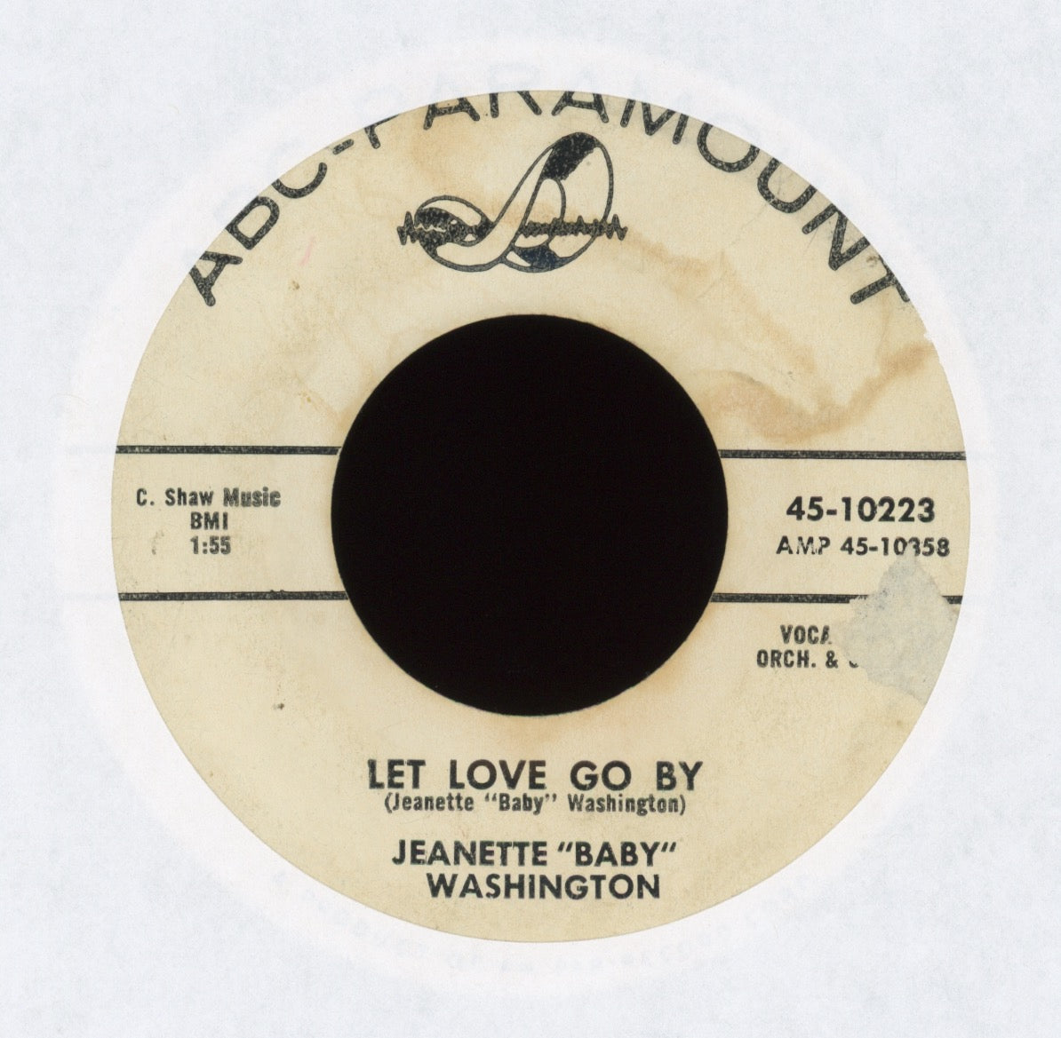 Jeanette Baby Washington - Let Love Go By on ABC Paramount Promo Northern Soul 45