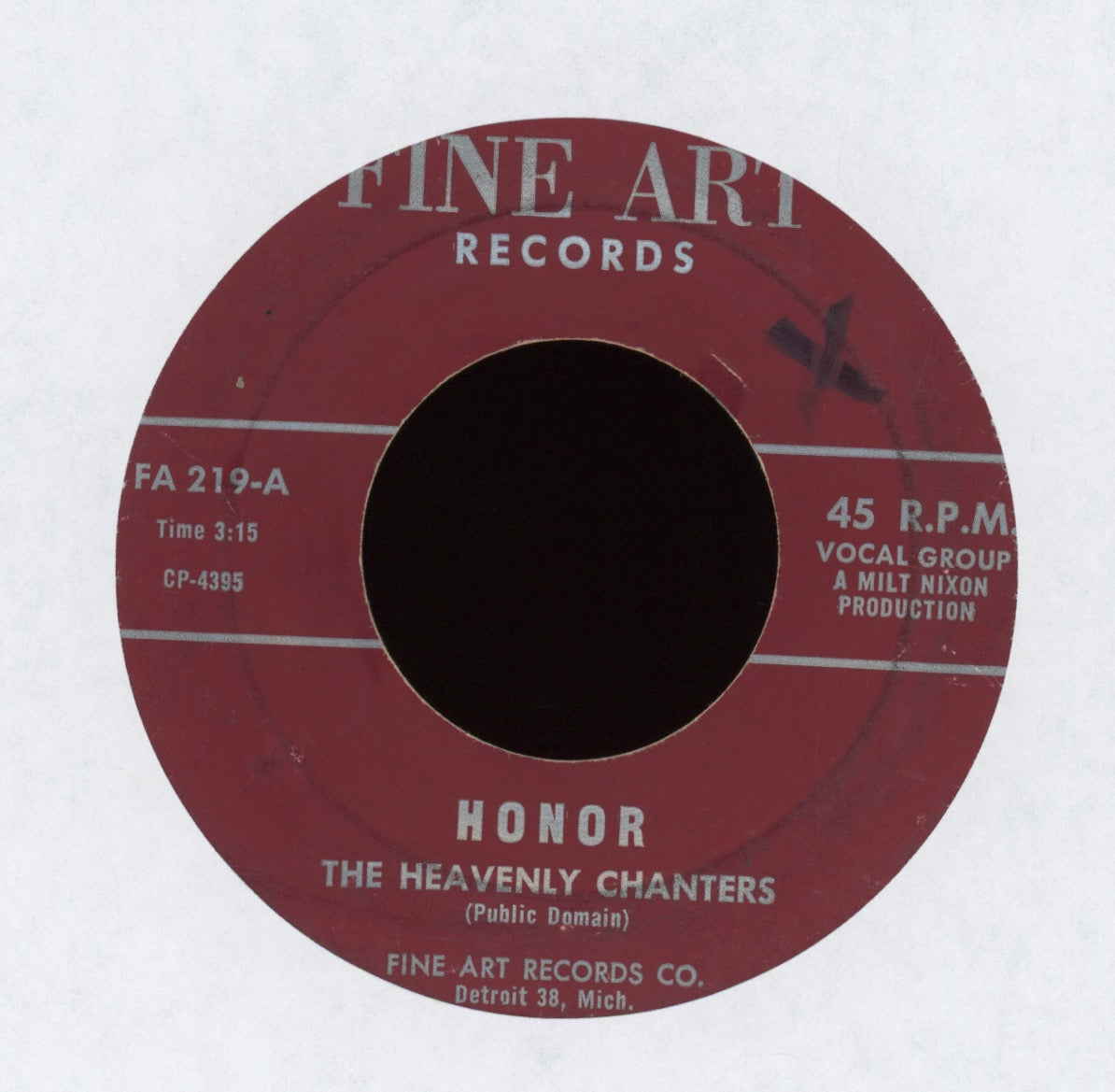 The Heavenly Chanters - Honor on Fine Art Gospel 45