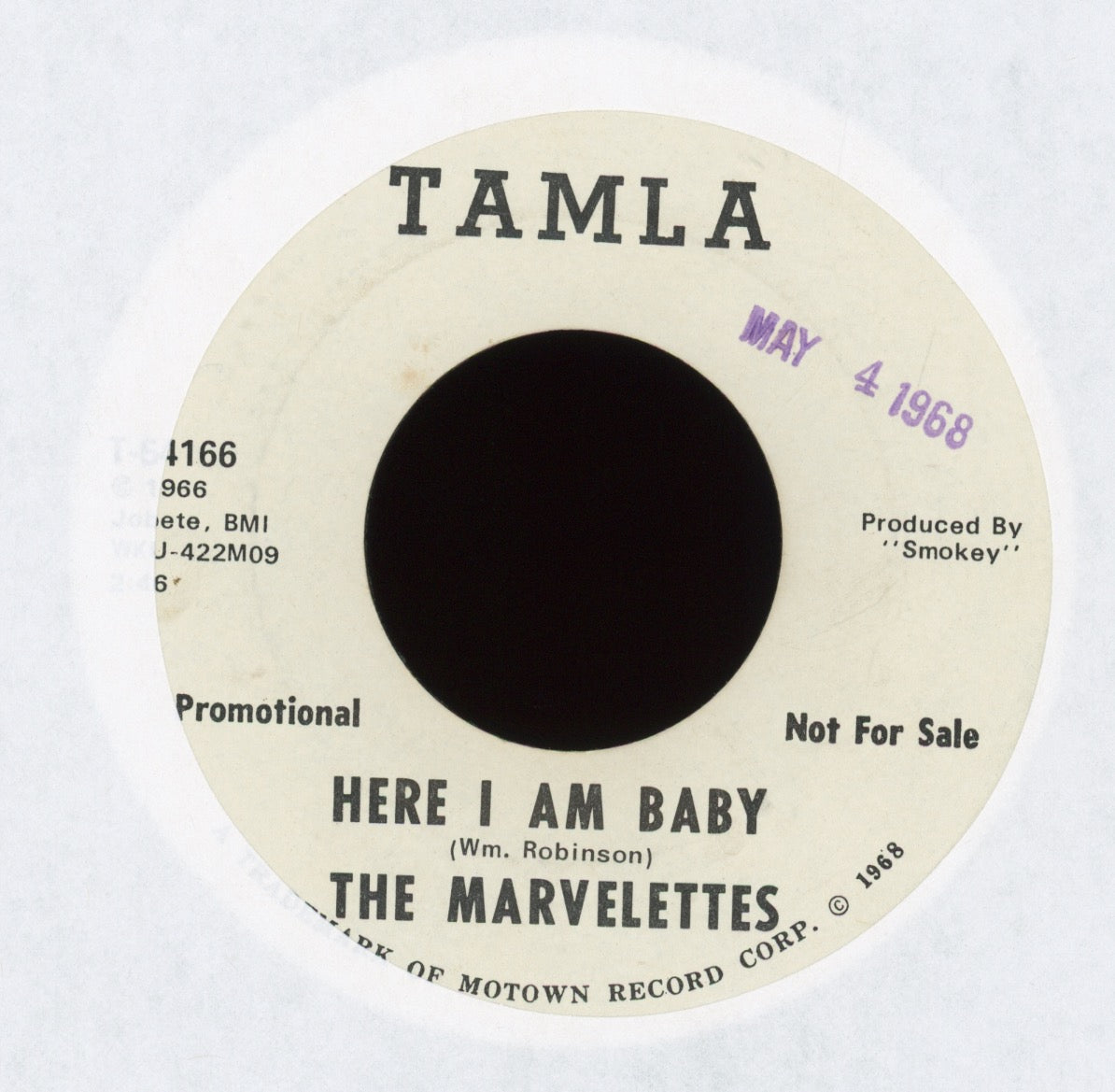 The Marvelettes - Here I Am Baby on Tamla Northern Soul 45