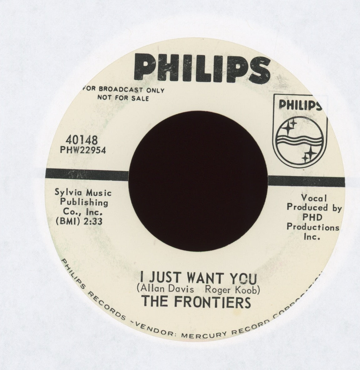 The Frontiers - I'm Still Loving You on Philips Promo Northern Soul Popcorn 45