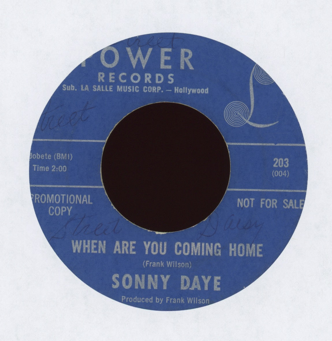 Sonny Daye - When Are You Coming Home on Power R&B Soul 45