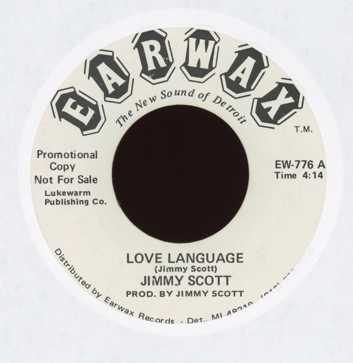 Jimmy Scott - Love Language on Earwax Promo Modern Soul Boogie 45