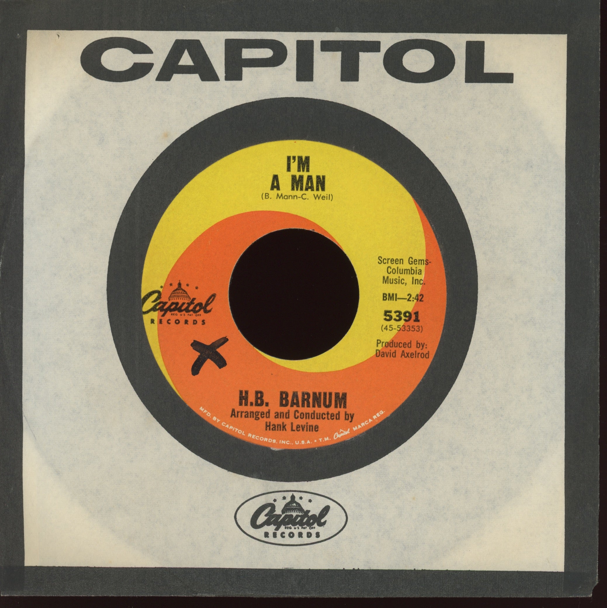 H.B. Barnum -  I'm A Man on Capitol Northern Soul 45