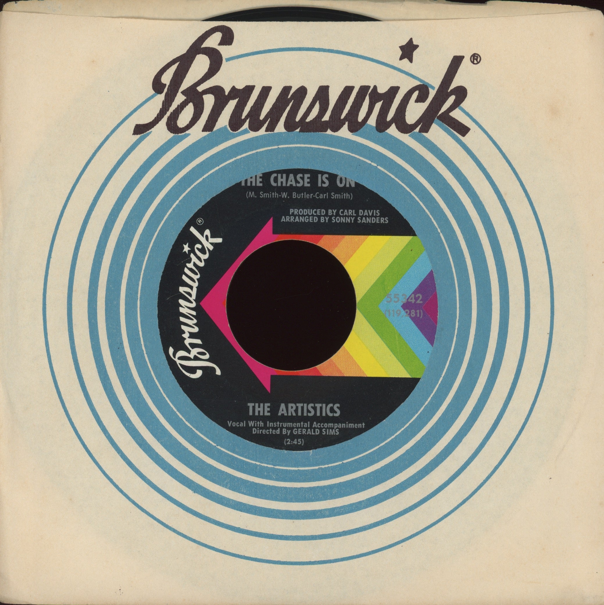 The Artistics - The Chase Is On on Brunswick Northern Soul 45