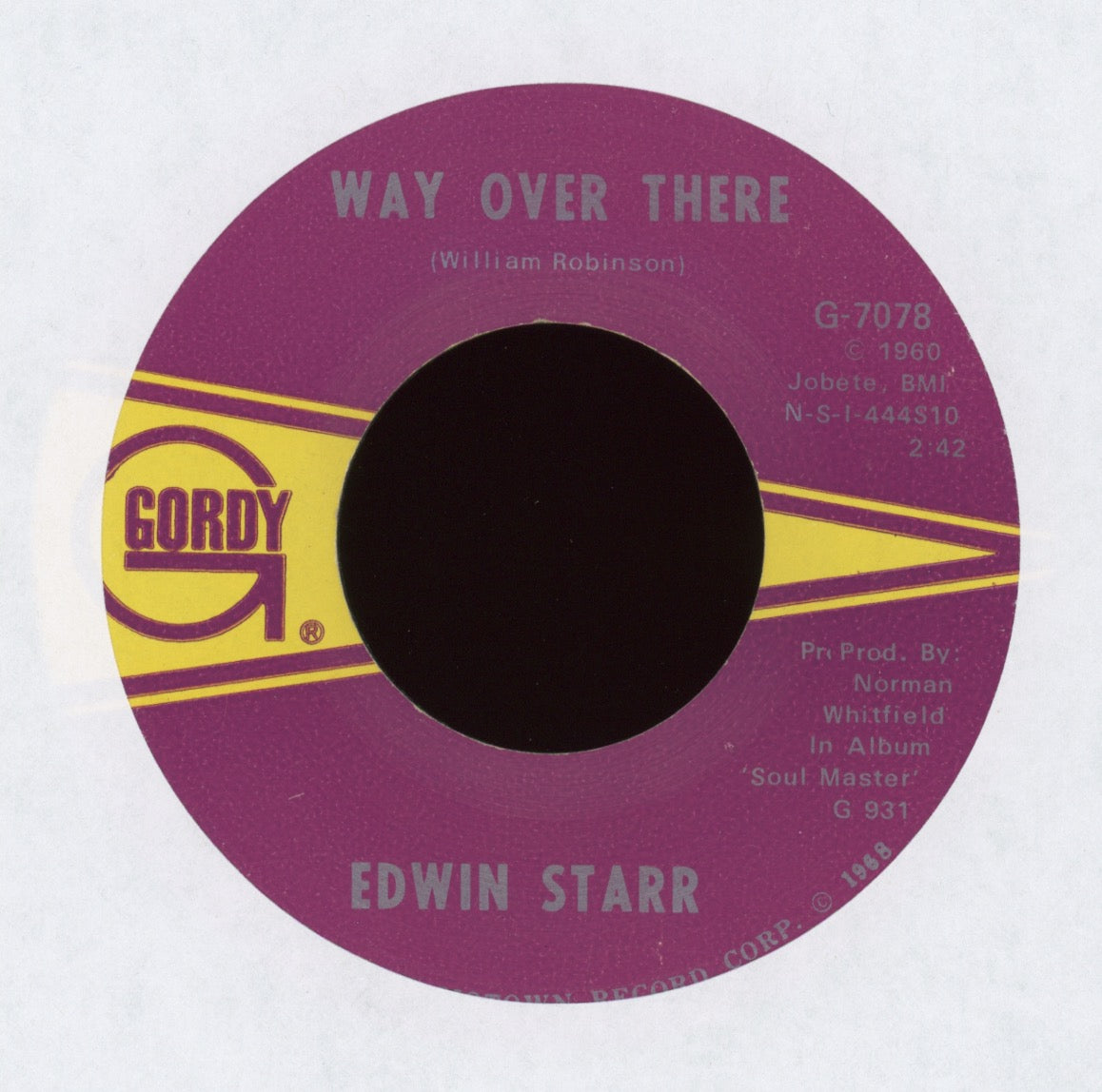 Edwin Starr - Way Over There on Gordy Northern Soul 45