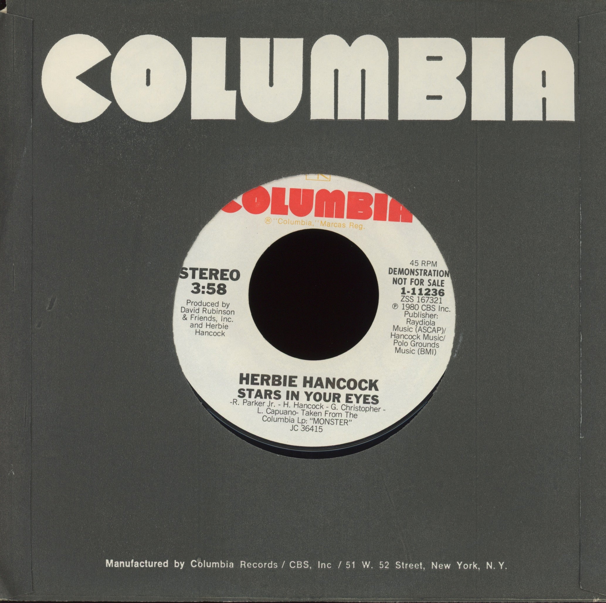 Herbie Hancock - Stars In Your Eyes on Columbia Promo Modern Soul 45