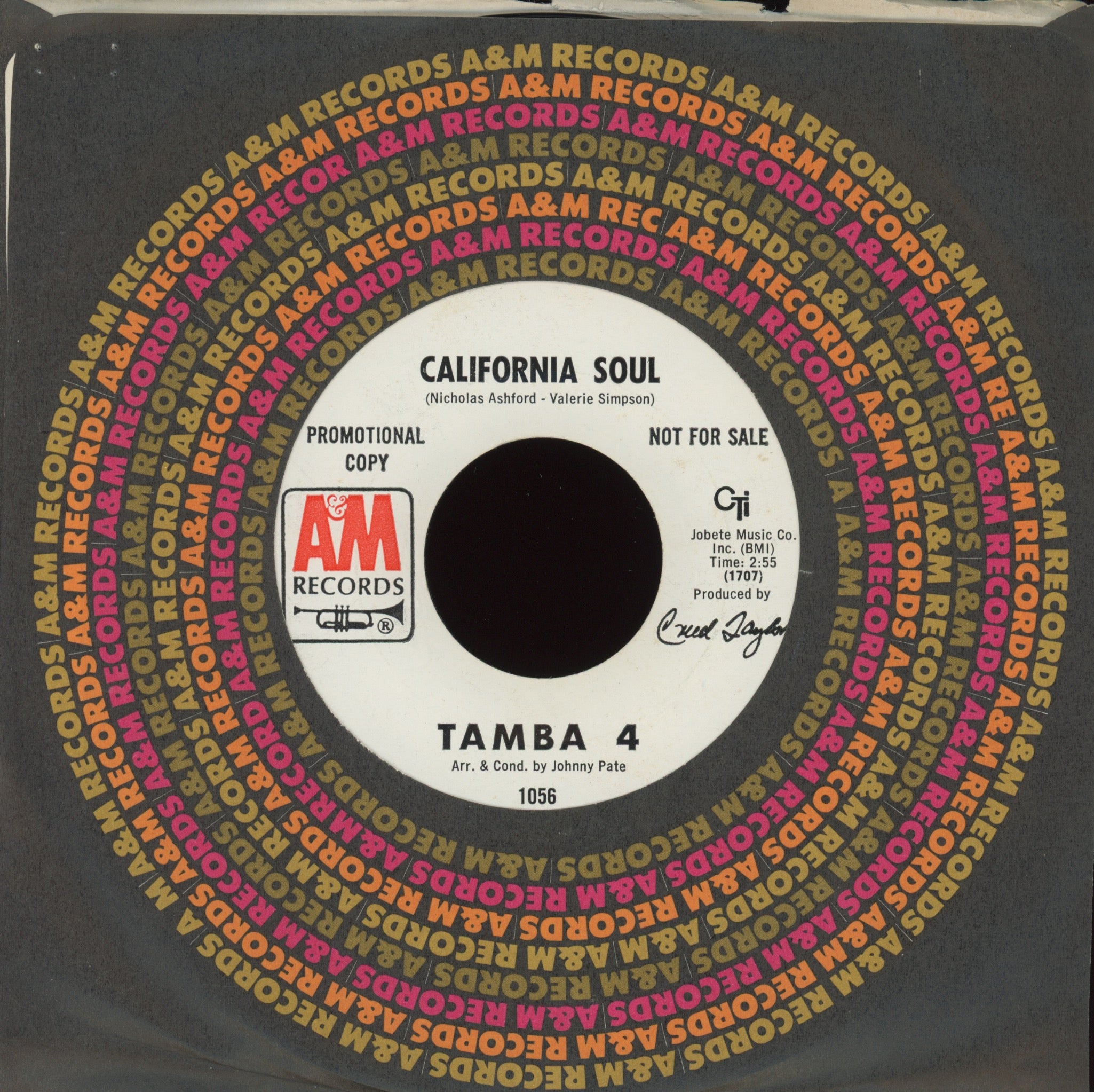 Tamba 4 - California Soul on A&M Promo Latin Soul Funk 45