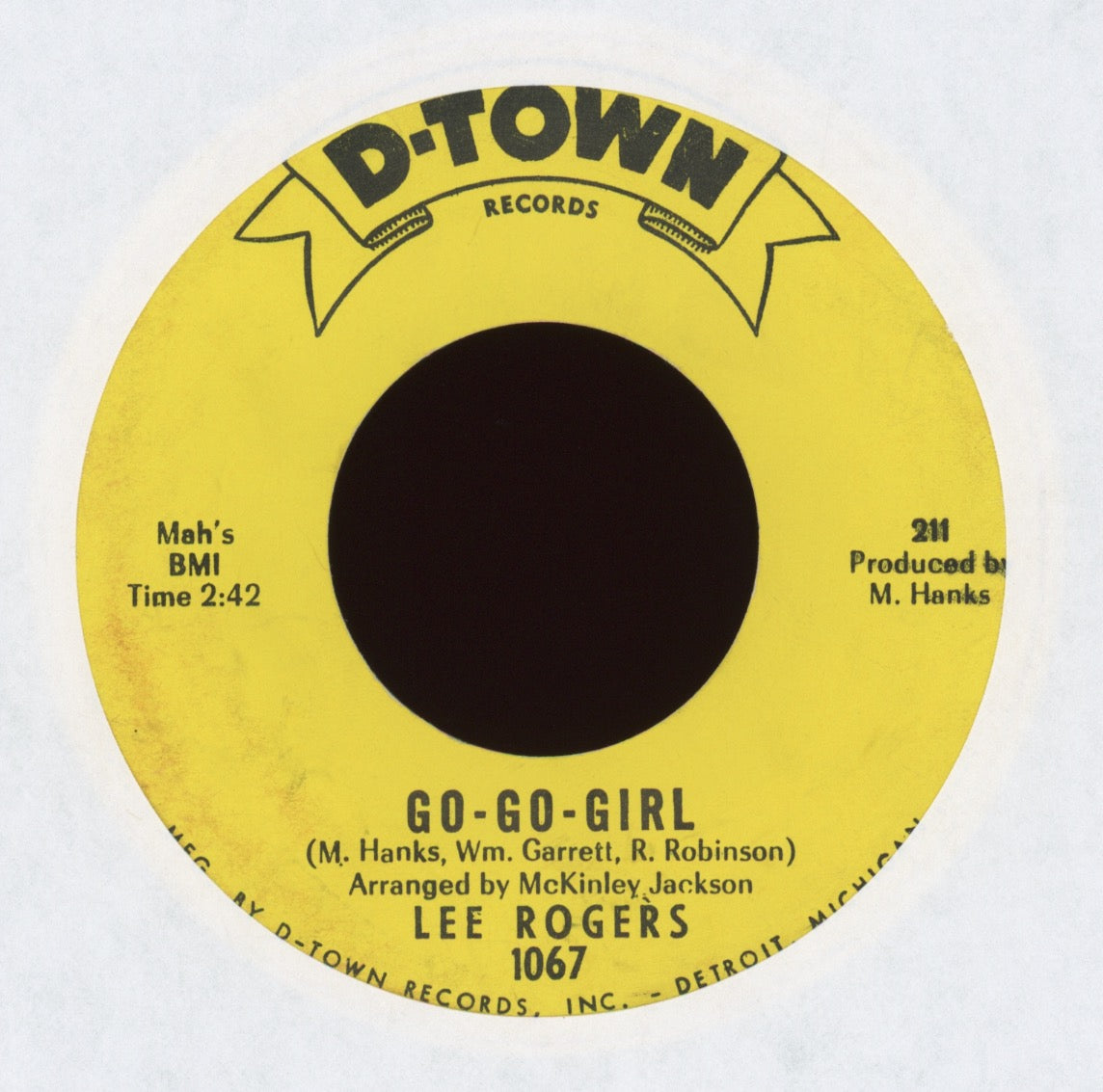 Lee Rogers - Go-Go-Girl on D-Town Northern Soul 45