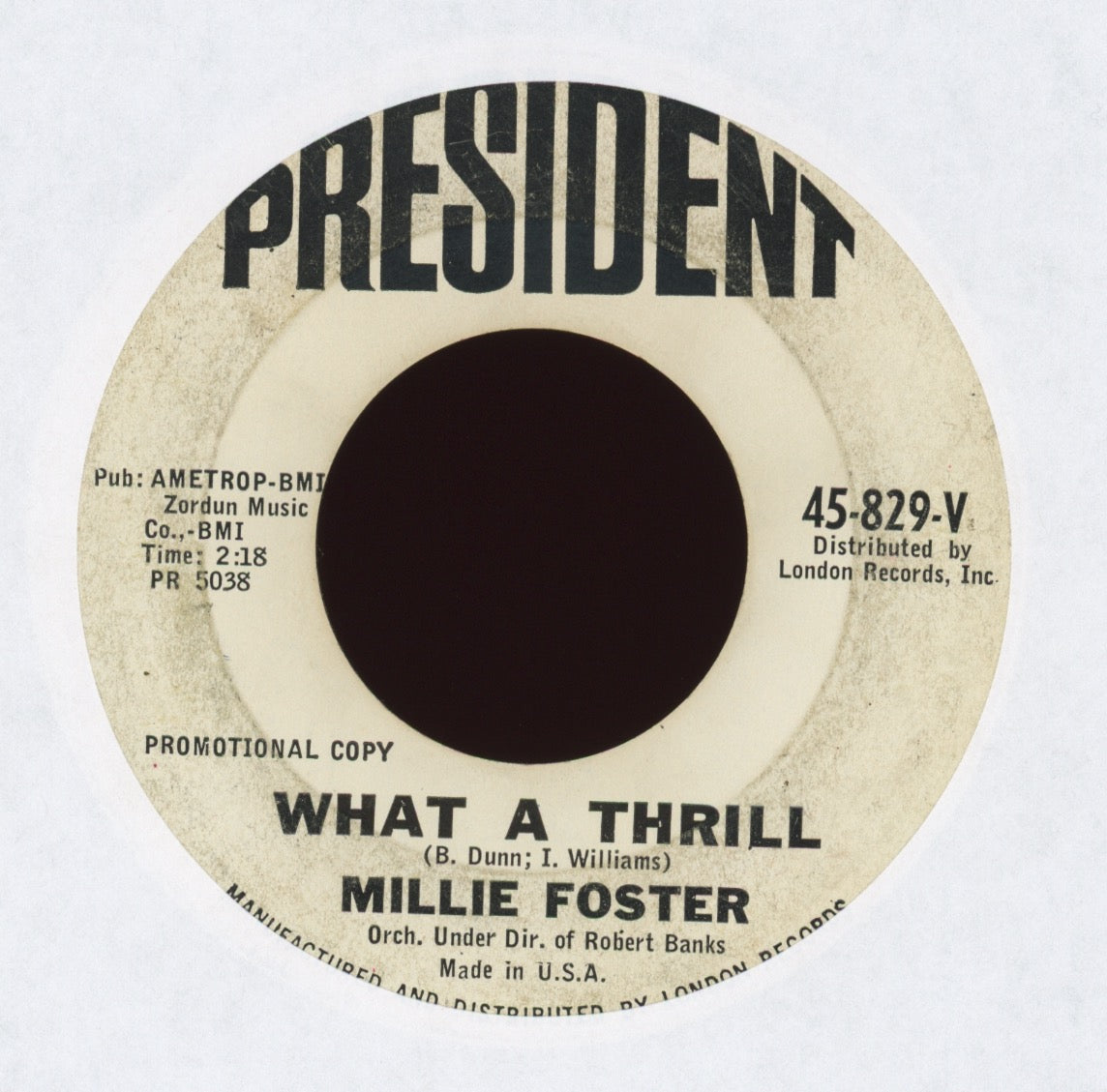 Millie Foster - What A Thrill on President Promo Northern Soul 45