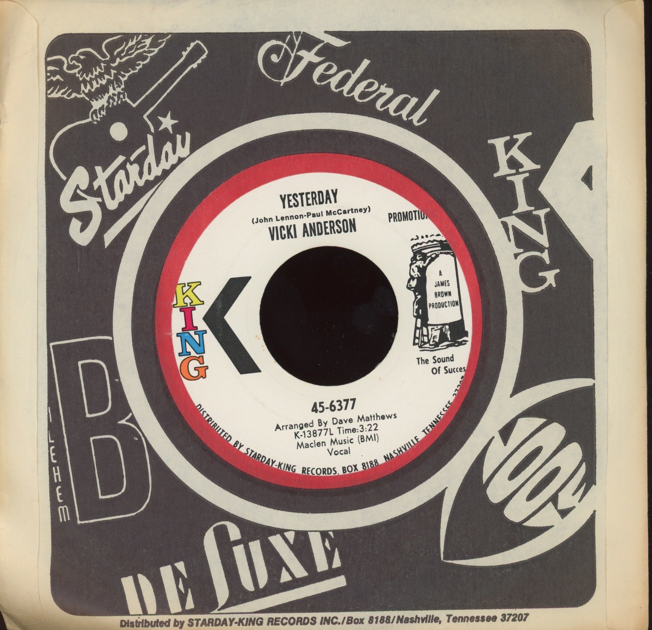 Vicki Anderson - Yesterday on King Promo Soul Funk 45