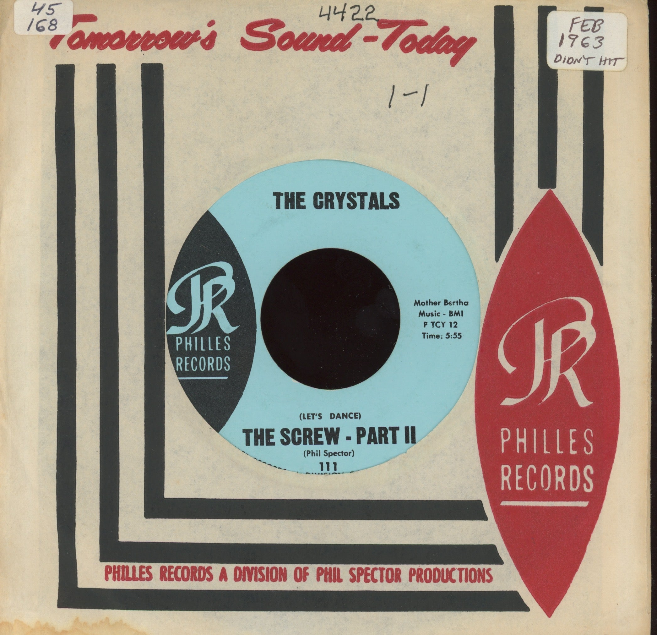 The Crystals - (Let's Dance) The Screw on Philles Unofficial Reissue