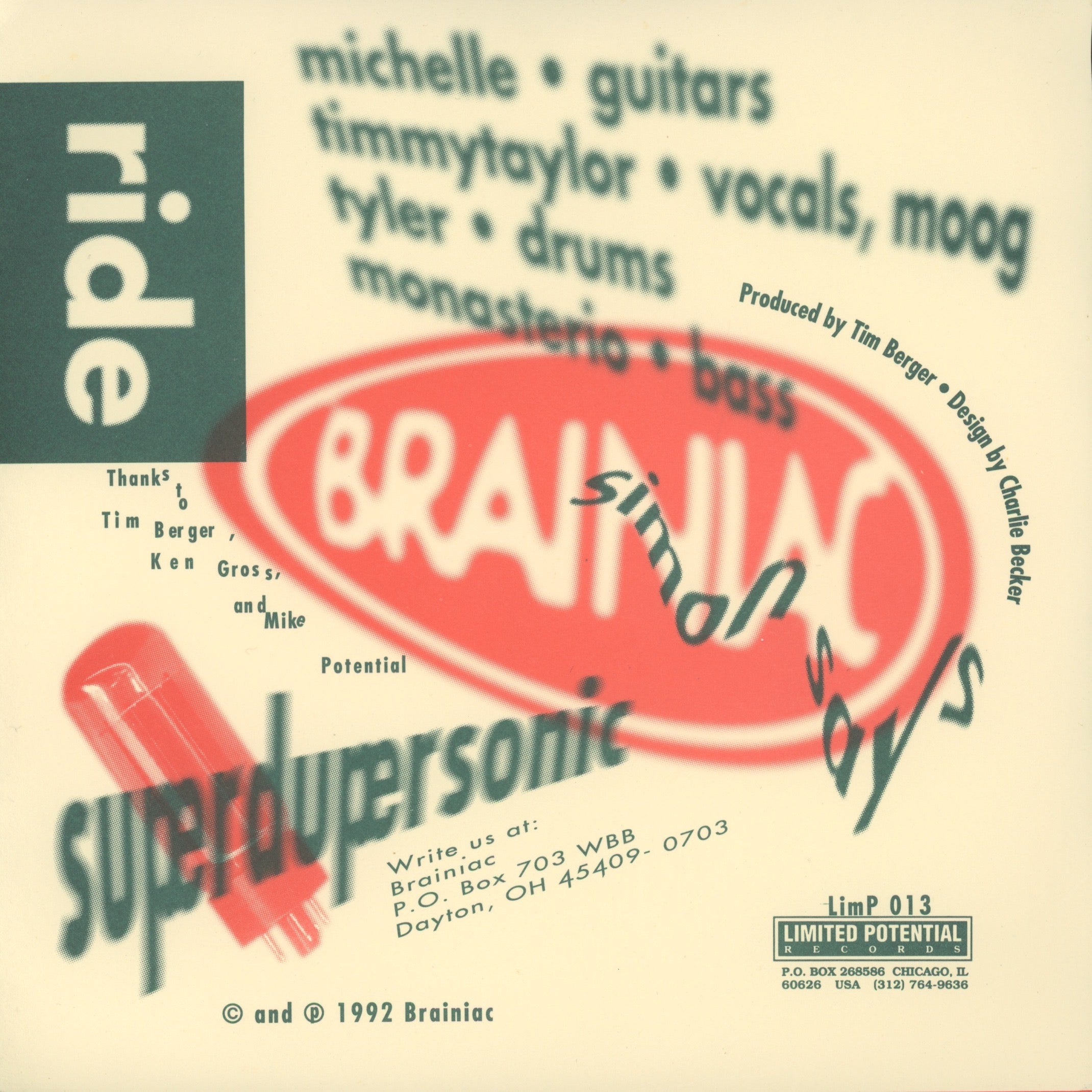 Brainiac - Superduperseven on Limited Potential 7" With Picture Sleeve