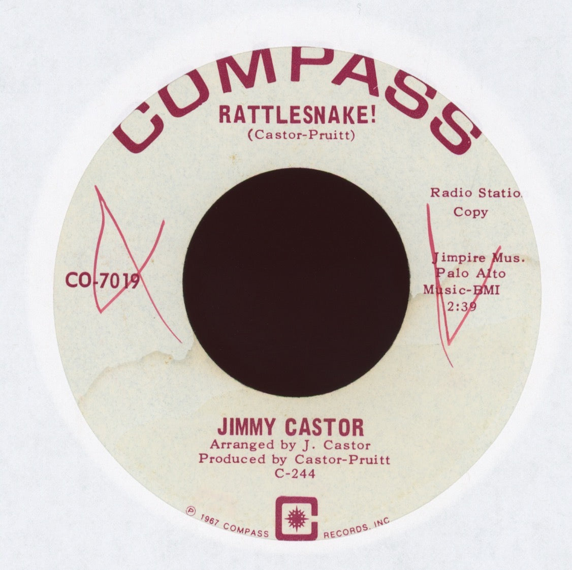 Jimmy Castor - Rattlesnake on Compass Promo Northern Soul 45