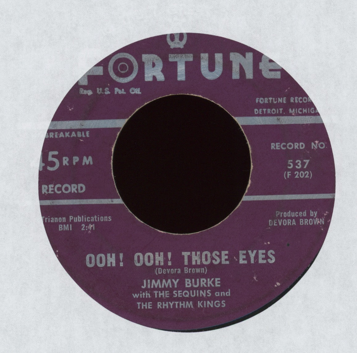 Jimmy Burke - Forbidden Love on Fortune R&B 45