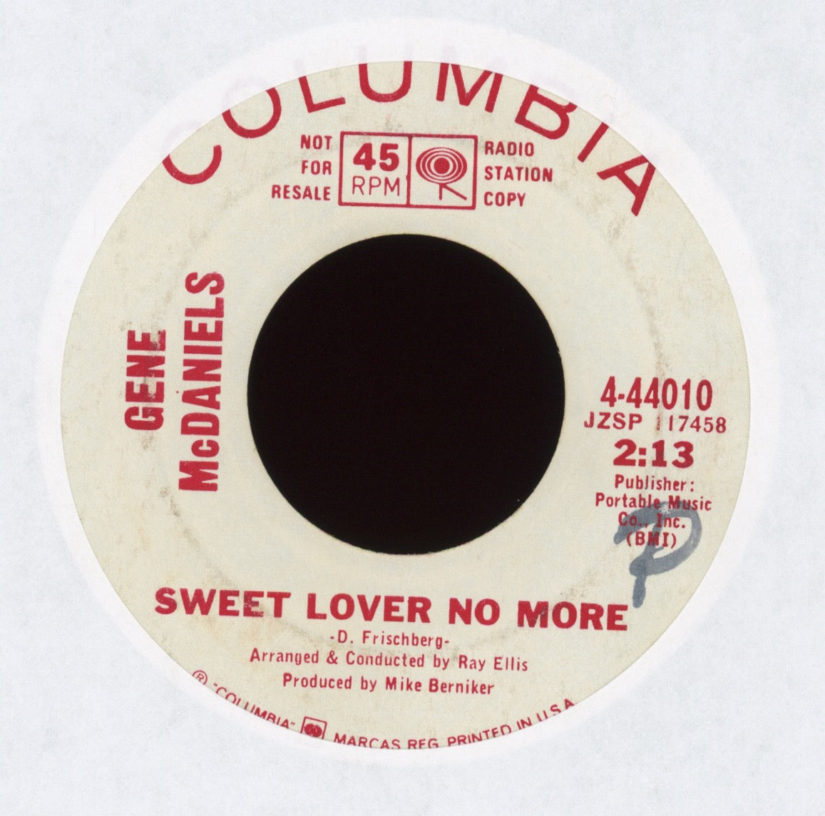 Eugene McDaniels - Sweet Lover No More on Columbia Promo Latin Mod Soul 45