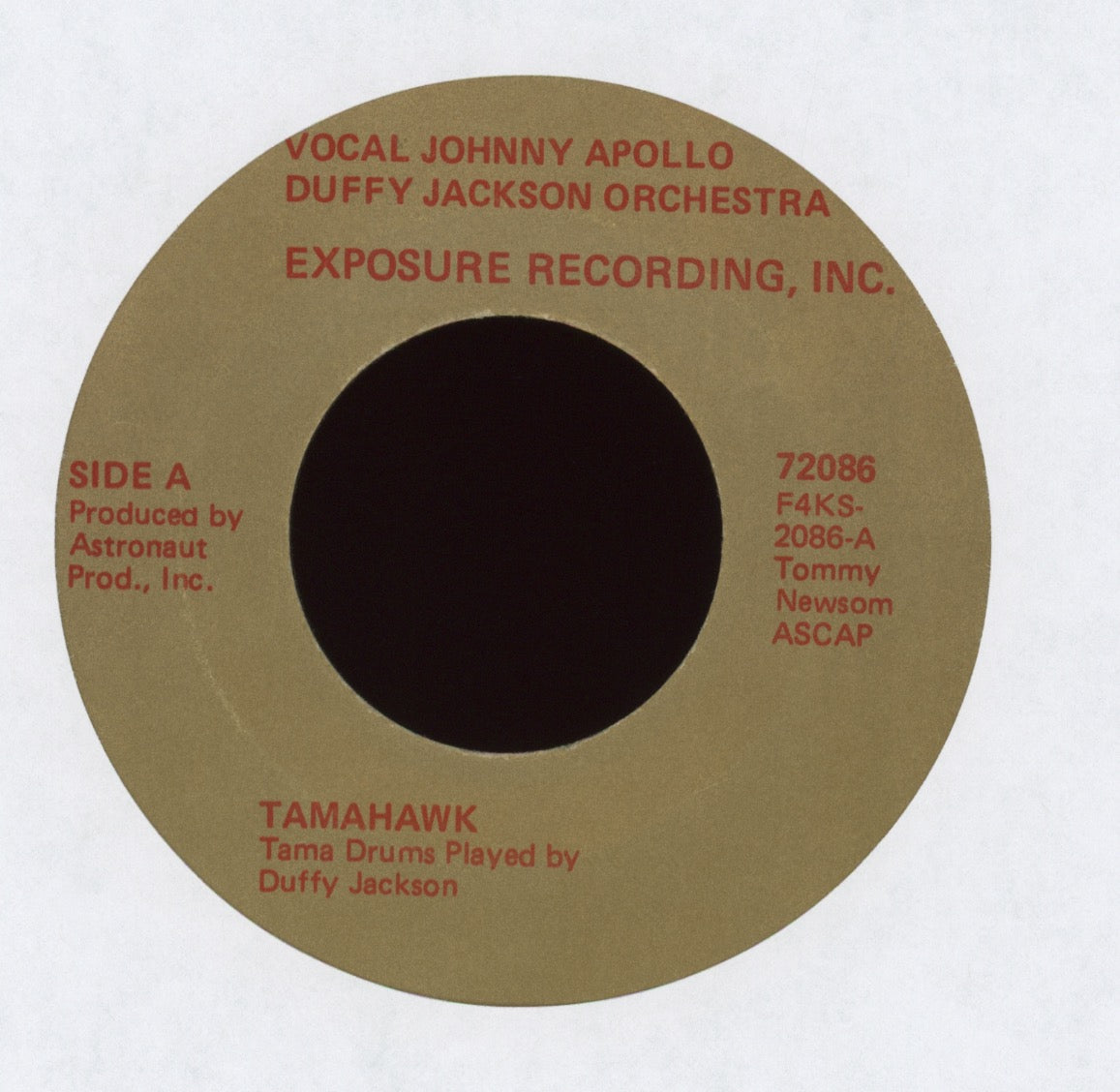 Johnny Apollo - Tamahawk / I Feel Good on Exposure Recording Funk 45