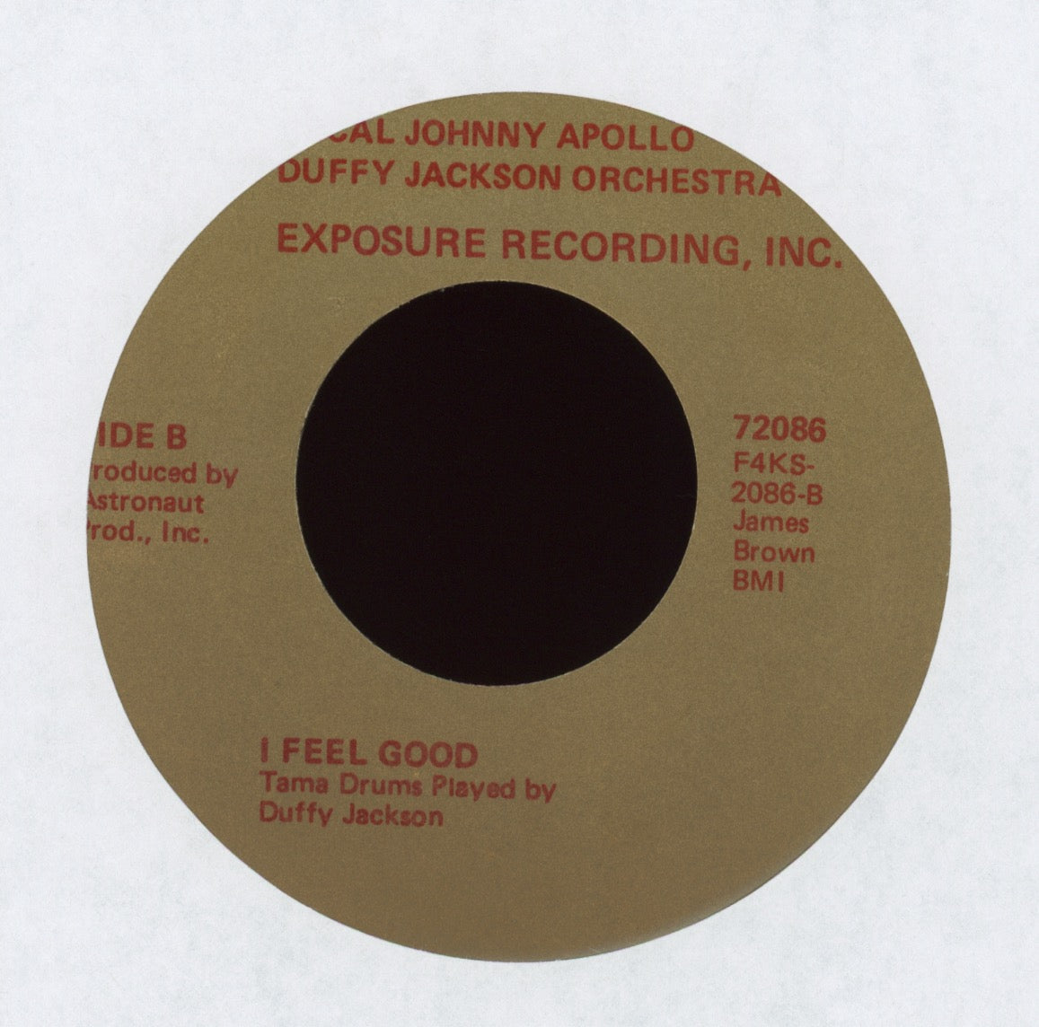 Johnny Apollo - Tamahawk / I Feel Good on Exposure Recording Funk 45