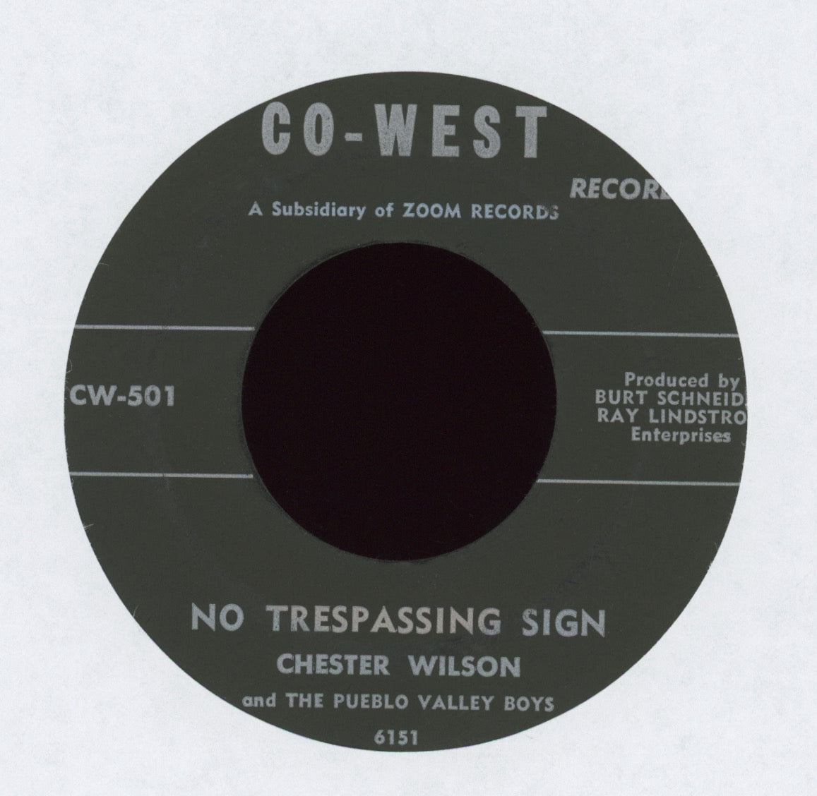 Chester Wilson - No Trespassing Sign on Co-West Country Bop 45