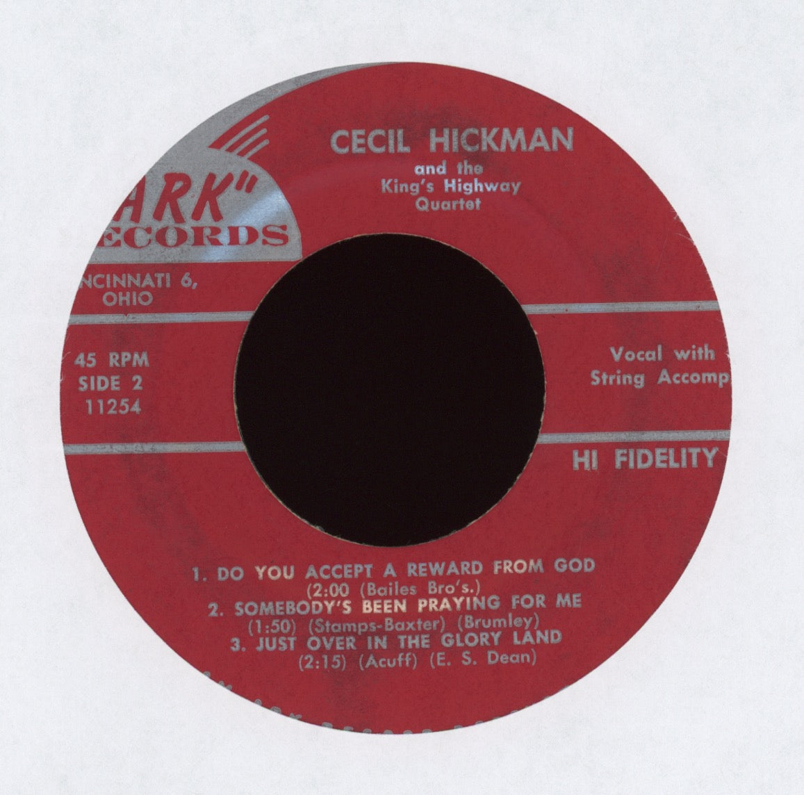 Cecil Hickman And The Kings Highway Quartet - I Know My Lords Going To Lead Me Out on Ark EP Country Gospel Bop 45