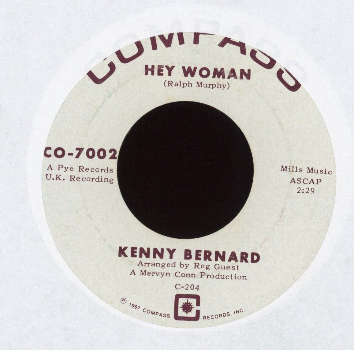 Kenny Bernard - Ain't No Soul (Left In These Ole Shoes) on Compass Northern Soul 45