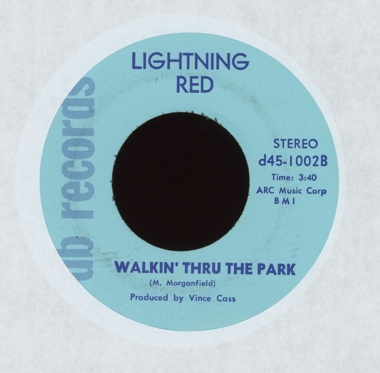 Lightning Red - Walkin' Thru The Park on DB Records R&B Blues 45