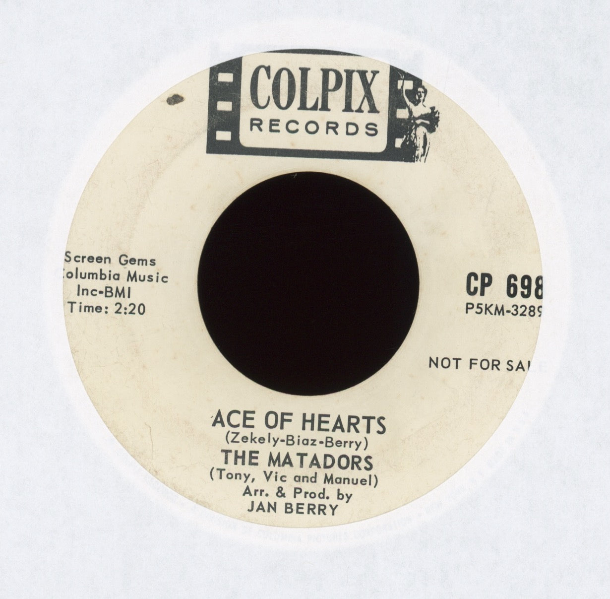 The Matadors - Ace of Hearts on Colpix Promo Teen Doo Wop 45