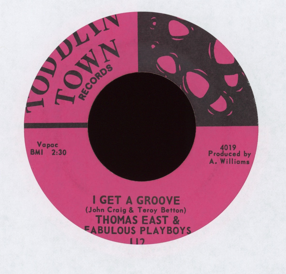 Thomas East & The Fabulous Playboys - I Get A Groove on Toddlin Town Funk 45