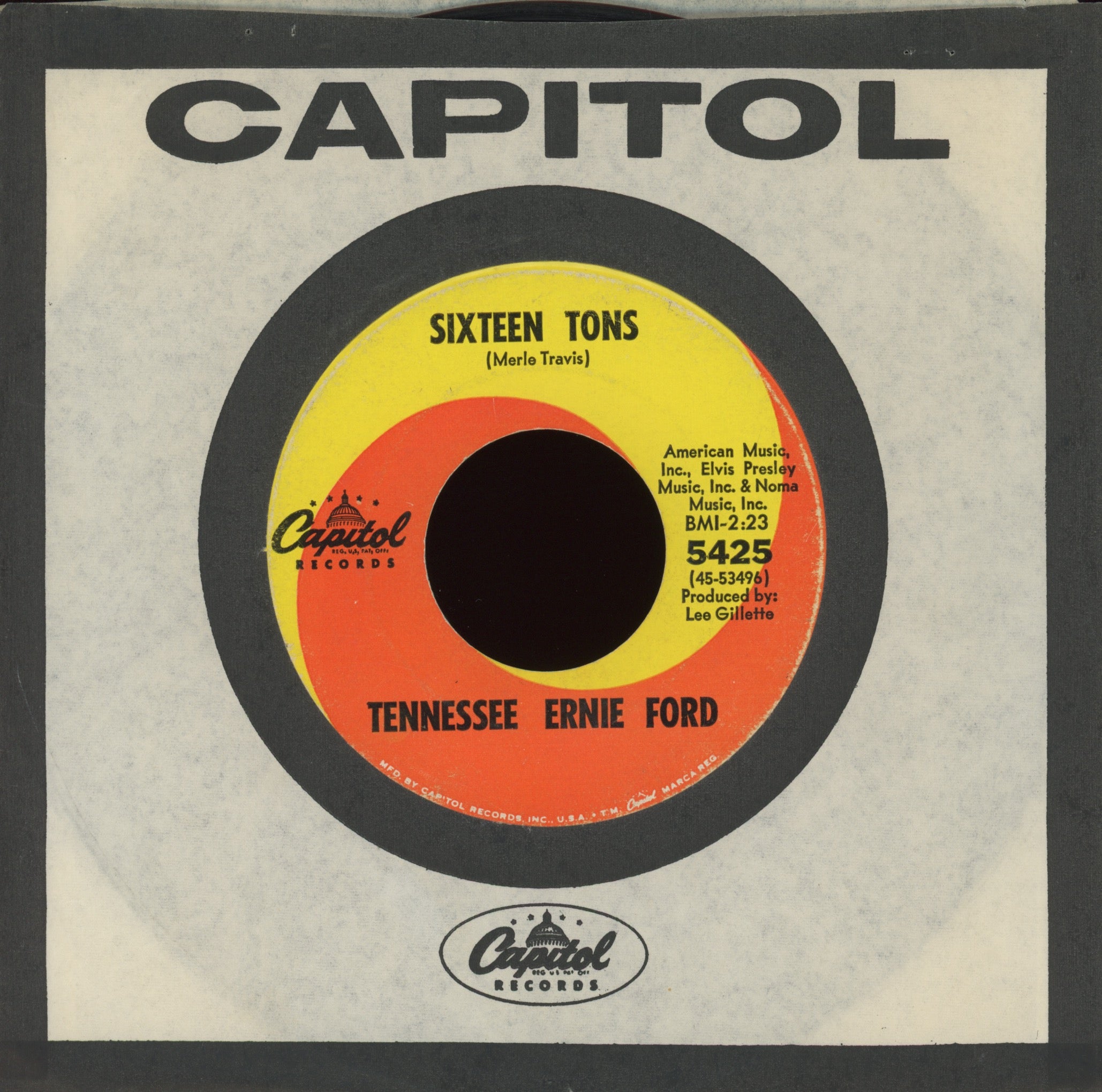 Tennessee Ernie Ford - Sixteen Tons on Capitol Mod R&B Popcorn 45