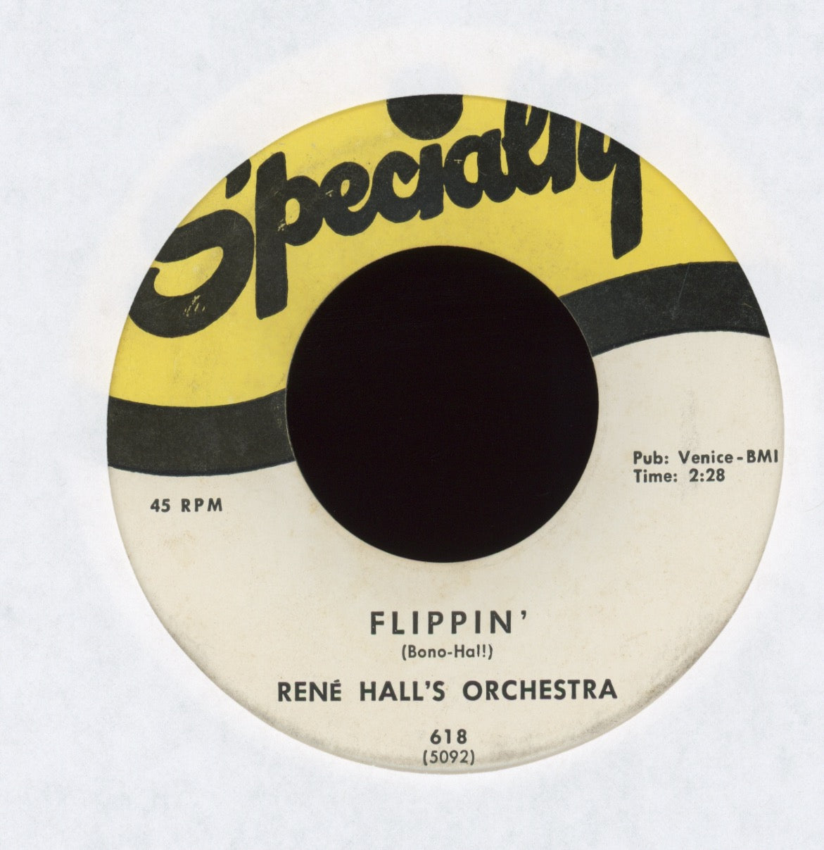 René Hall's Orchestra - Twitchy on Specialty R&B 45