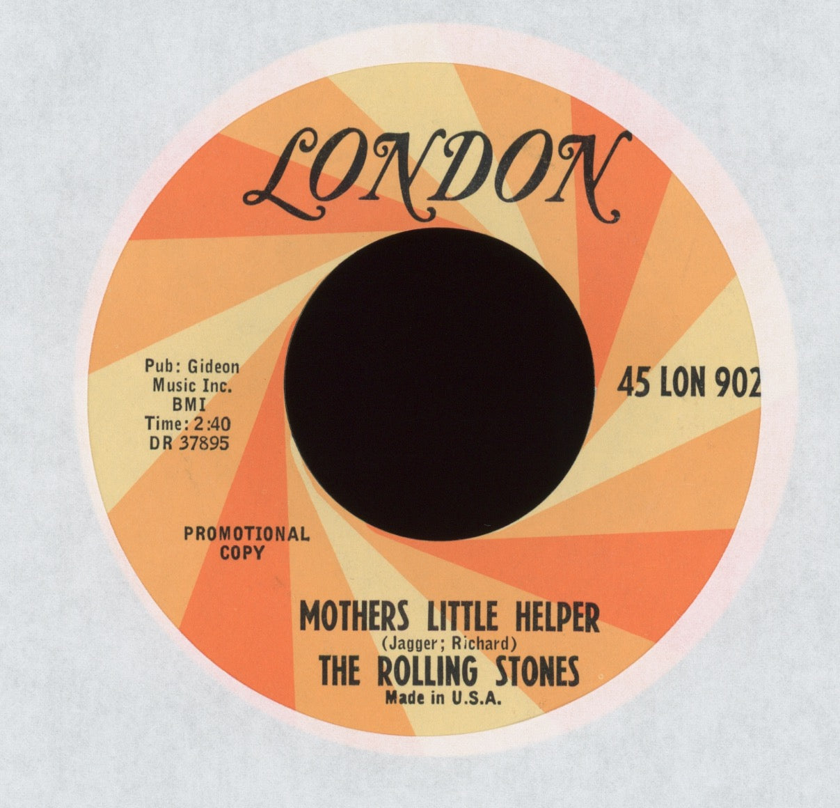 The Rolling Stones - Mothers Little Helper on London Promo 45 With Picture Sleeve